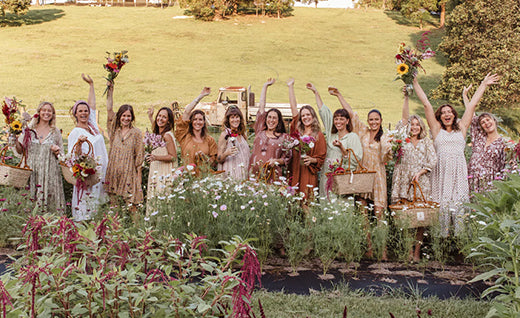 A flower farm picnic on a road less travelled