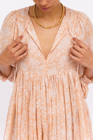 Kyra Midi Dress ~ Apricot Blush
