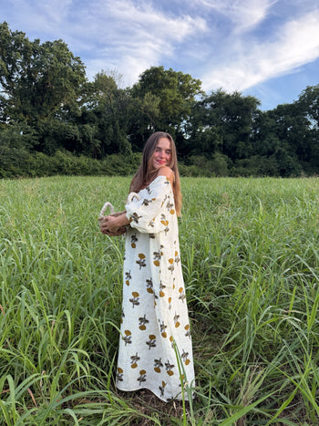Dahlia Maxi Marigold worn by @sarahbehannon