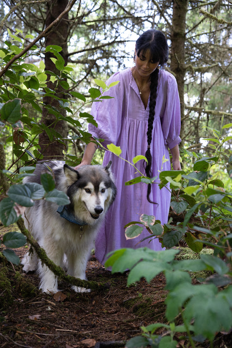 Kyra Midi Dress ~ Lilac Gauze